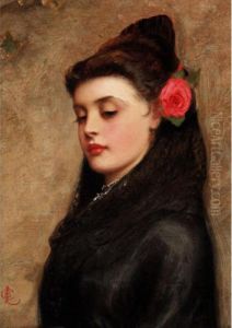 Portrait Of A Girl With A Rose In Her Hair