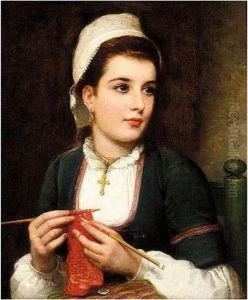 Portrait Of A Lady Knitting