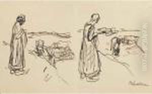 Dunenlandschaft Mit Zwei Figuren by Max Liebermann