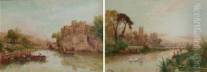 River Viewswith Figures And Various Shipping River Viewswith Figures And Various Shipping