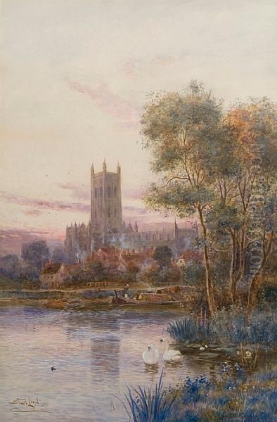 Gloucester Cathedral From The River - view 1