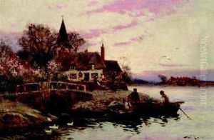 Scorcio Di Lago Con Barche