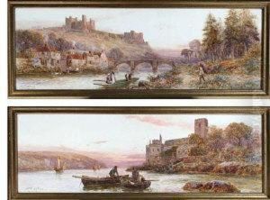 A View Of Richmond Castle At Dusk
