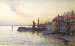 A Fishing Village At Twilight by Walker Stuart Lloyd