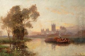 A Canal Scene Near Canterbury by Walker Stuart Lloyd