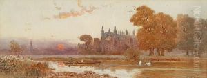 'windsor Castle From The Thames' And 'eton Chapel From The Thames' by Walker Stuart Lloyd