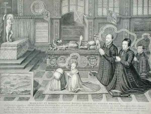 The Darnley Memorial, engraved by George Vertue 1684-1756