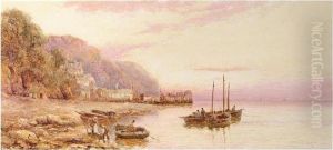 Clovelly, Signed And Dated 1906, Watercolour, 29 X 64 Cm.; 11 1/2 X 25 1/4 In