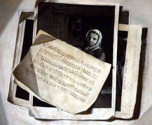 Trompe LOeil with Musical Score Sheets by Francois Vispre