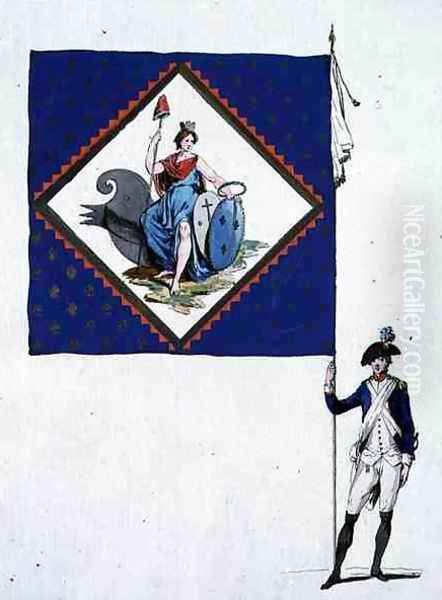 Flag of the batallion of the Carmes Dechausses, 1790 - view 1