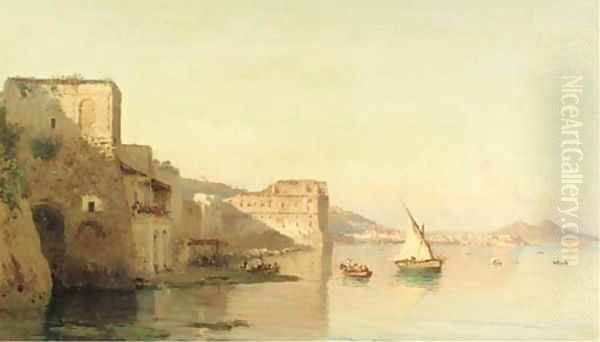 A view on Palazzo d'Anna and the bay of Naples, the Vesuvius in the distance - view 1