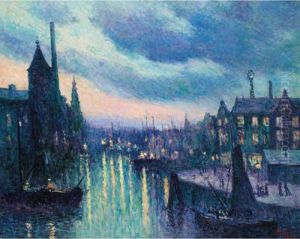 Le Port De Rotterdam, Le Soir by Maximilien Luce