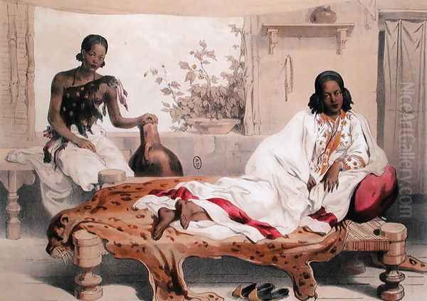 Woman from the Tigre Province and her Servant, Ethiopia, from Voyages au Soudan Oriental et dans L'Afrique Septentrionale by Pierre Tremaux 1818-95 engraved by Adolphe Bayot 1810-66 1859 - view 1