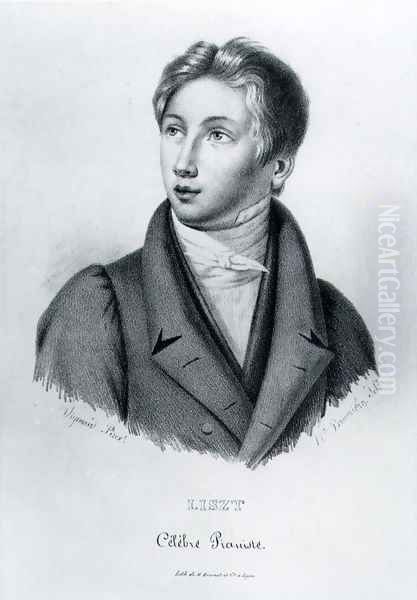 Portrait of Franz Liszt 1811-86 as a boy, engraved by Numa Boucoiran 1805-69 - view 1