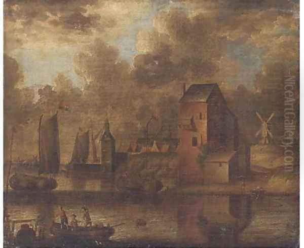 A riverside town with shipping - view 1