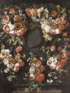 A garland of roses by Caspar Pieter I Verbrugghen