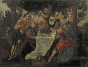 A music party in a garden
