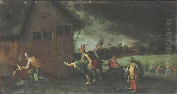 Soldiers looting a house - view 1