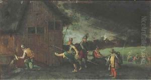 Soldiers looting a house by David Vinckboons I