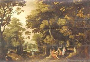 A wooded landscape with Saint John the Baptist in the wilderness