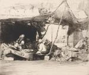 A Bazaar At Peshawar by Mortimer Luddington Mempes