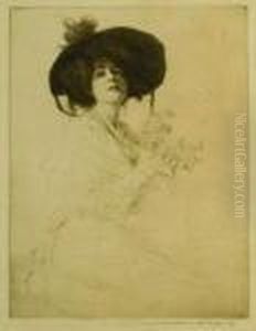 Lady In A Black Hat by Mortimer Luddington Mempes