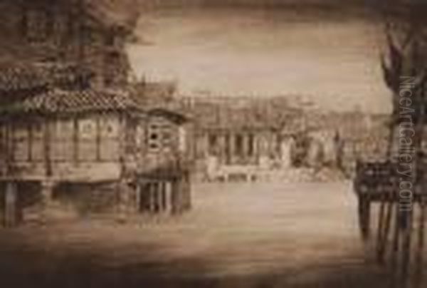 Old Chinese Buildings On Stilts - view 1