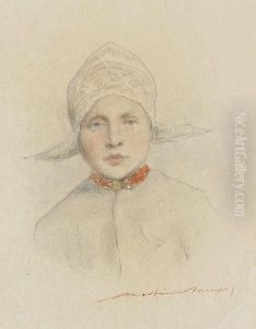 Study Of A Young Dutch Girl by Mortimer Luddington Mempes