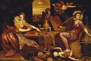 The personification of Vanity with Religion triumphant over Lust and Avarice
