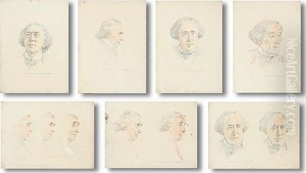 A Collection Of Portrait Studies
Of A Gentleman, Together With An Etching Of A Lady, By The Same Hand,
(8) - view 1