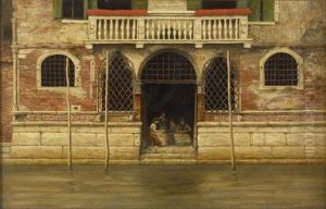 Doorway On The Grand Canal, Venice by Mortimer Luddington Mempes