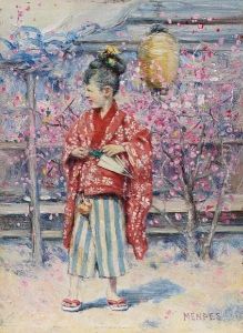 Girl In A Japanese Garden, Spring