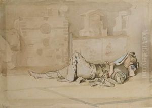A Sleeping Japanese Man by Mortimer Luddington Mempes