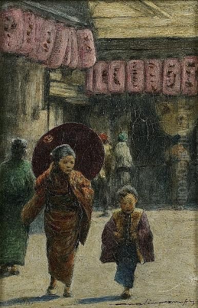 A Busy Japanese Street - view 1
