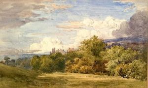 Landscape With A House Amidst Trees, Watercolour