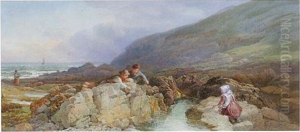 Children At A Rock Pool - view 1