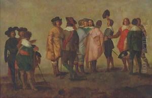Elegant gentlemen conversing by Diego Rodriguez de Silva y Velazquez