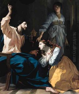 Christ in the house of Mary and Martha by Simon Vouet