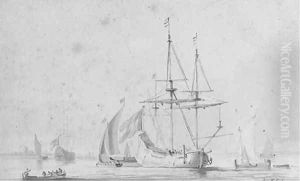 Dutch shipping offshore by Willem van de Velde the Younger