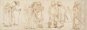 Going To The Fair And Cavalry Skermish: A Double Sided Work by George Morland