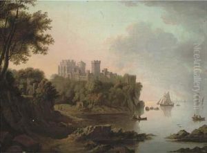 View Of Culzean Castle With Shipping Beyond by Alexander Nasmyth