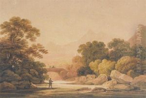 An Angler Beside A Bridge