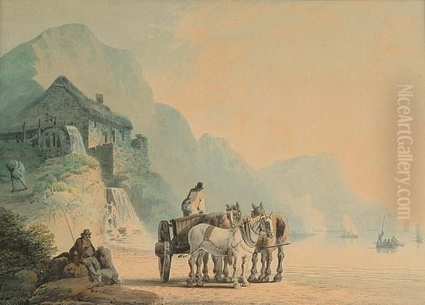 Horses And Cart On A Beach - view 1