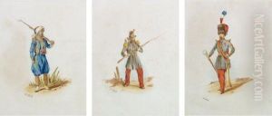 Military Officers by Orlando Norie