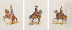 Mounted French Military Officers: 30 Works by Orlando Norie