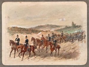Artillery Regiment On Manoeuvres