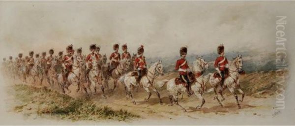 The Royal North British Dragoons
(scots Greys): Under Major S. M. Browne, Returning To Camp On Dartmoor - view 1