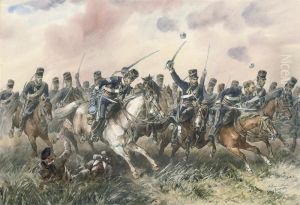 The Charge Of The Light Cavalry At Balaclava by Orlando Norie