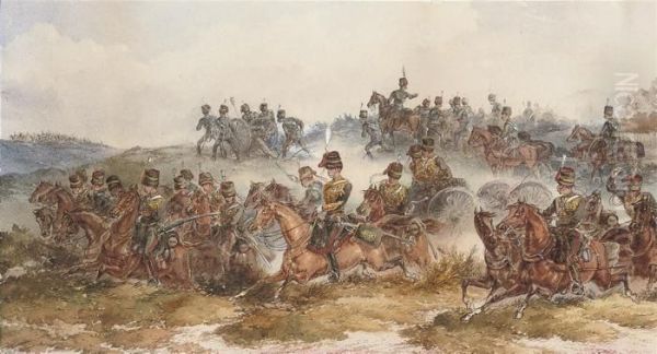 The Crimean War: The Royal Horse
Artillery Bringing Their Guns Into Action, An Officer At The Centre - view 1