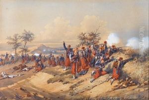 Turks On Manoeuvres by Orlando Norie